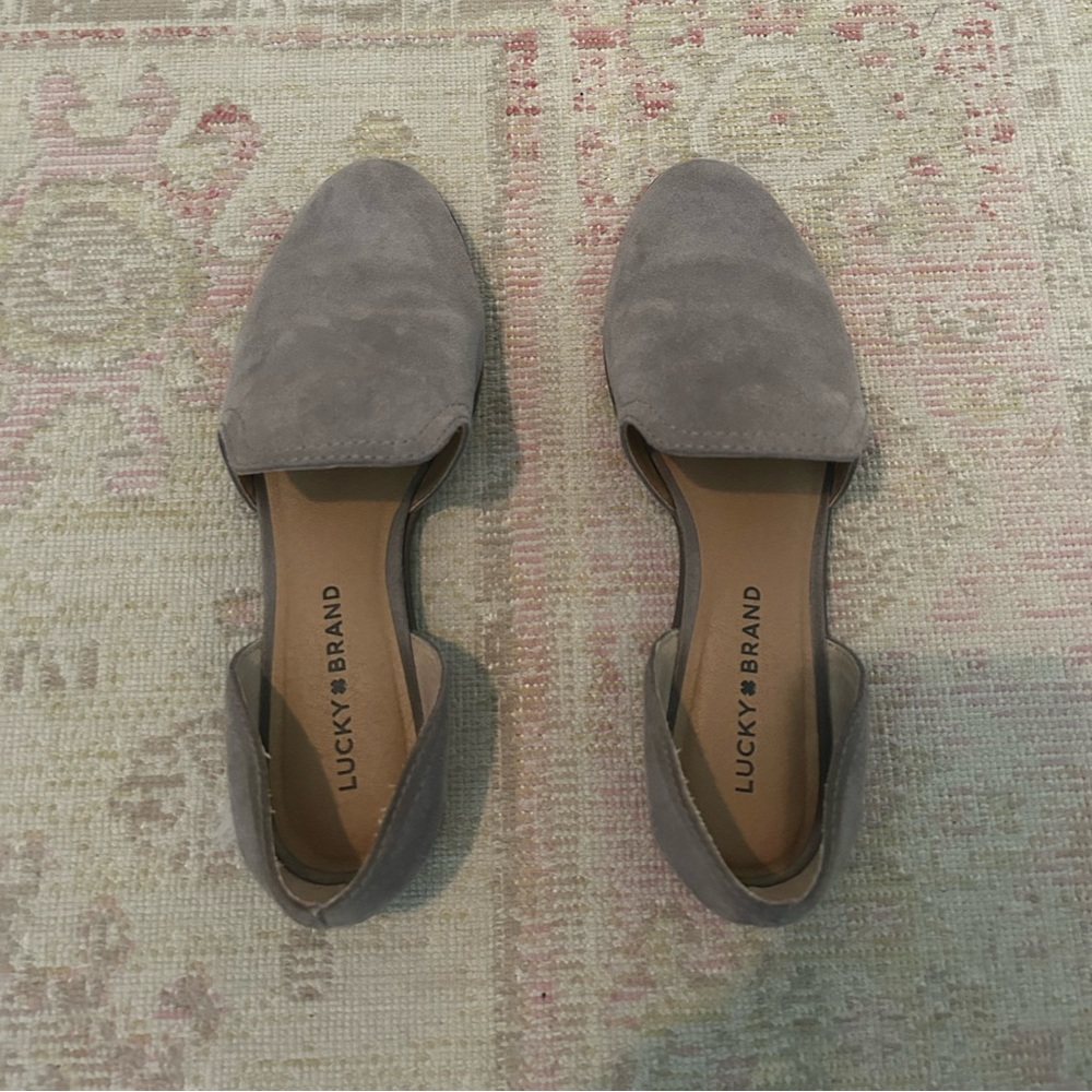 Lucky Brand Taupe Suede D'Orsay Flats